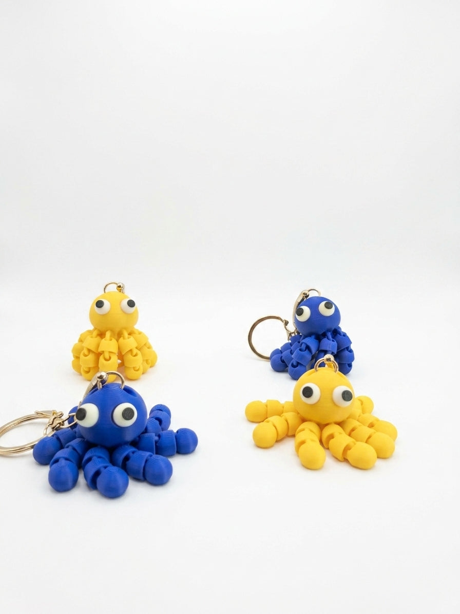 Articulated Octopus Keychain